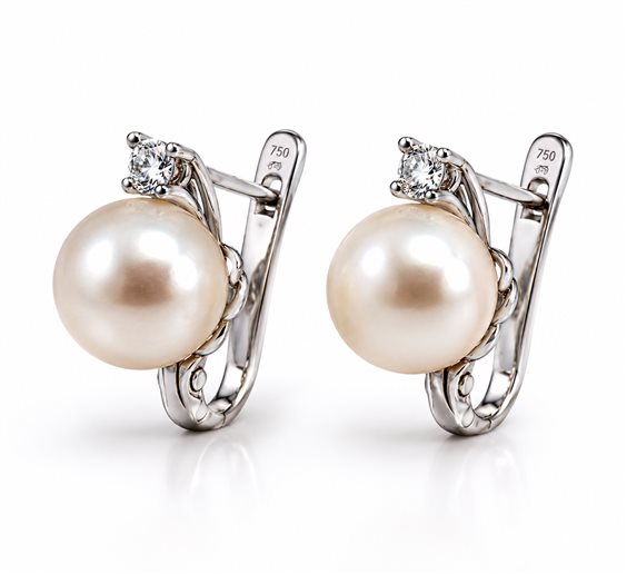Orecchini Cianfrone Gioielli Donna in Oro Perla 10 Ct OROR-31-198 - OROR-31-198